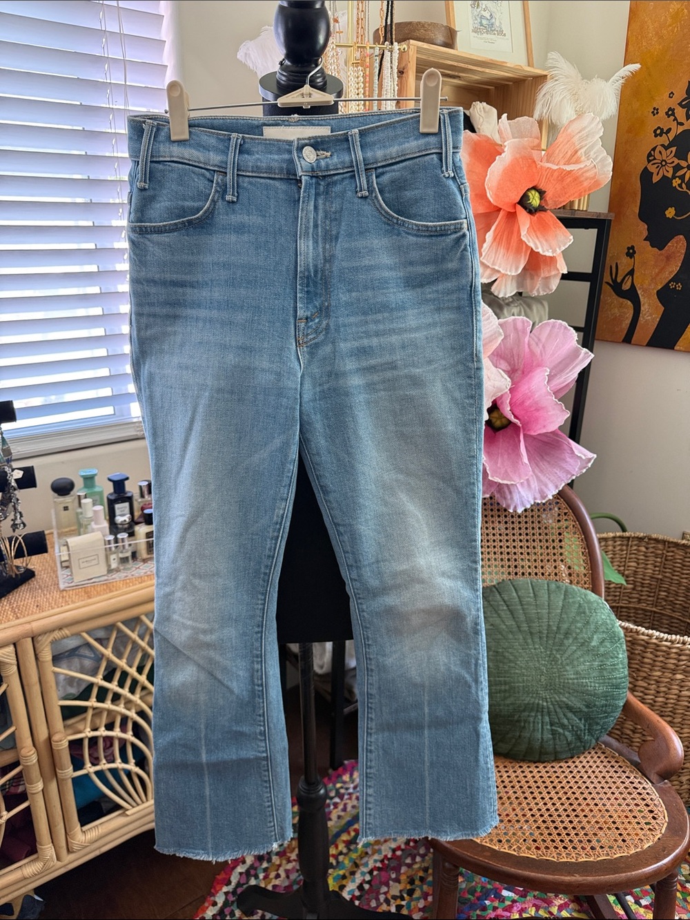 Mother The Hustler Ankle Fray No Offense But High Rise Denim Jeans